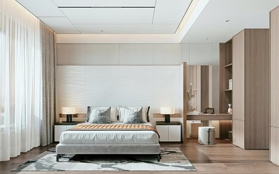 新中式卧室3D模型下载